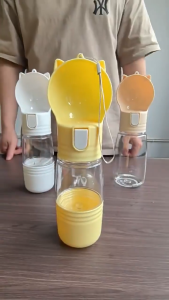 LDECO Outdoor Pet Feeder Water & Food Dispenser for Dogs &Cats - Separate Compartments Leak-Proof for Travel & Hiking