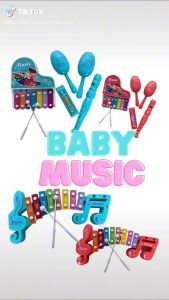 Đồ chơi đàn gõ Xylophone cho bé 8 phím hình nốt nhạc - Đồ chơi âm nhạc cho bé Toyshouse 683-2