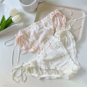 Japanese Style Silky Ice Silk Underwear Female Cotton Crotch Lace Edge Milk Ribbon XINGX Cotton Crotch Low Waist Girl Triangle