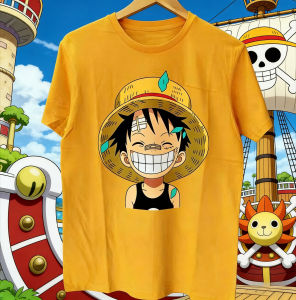 Bandai | Summer 2026 One Piece Luffy "Childhood Smile" Trendy Theme 100% Pure Cotton Printed Loose T-shirt Adult Parent-child Top