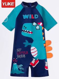 Bộ Đồ Bơi Trẻ Em Cộc Tay YLIKE Đồ Bơi Cho Bé Trai Bộ Bơi Khủng Long Đồ Bơi Liền Cho Bé