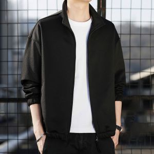 ROMON | แจ็คเก็ตผู้ชาย LOMONT เสื้อคลุมกันลมแบบหนาป้องกันลม ปกตั้ง แขนยาว ทรงหลวม แจ็คเก็ตแบบสั้น ขนแกะ ฤดูใบไม้ร่วง/ฤดูหนาว