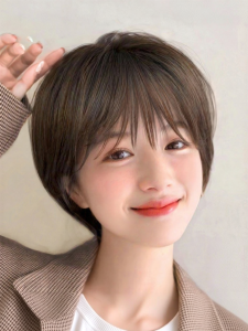 MENGSIQIAN | Natural Look Full Head Human Hair Wig Bob Style For Round Faces
