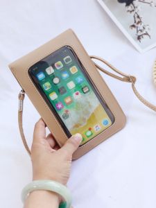 Mini Fashionable Pure Color Crossbody Bag for Women Touch Screen Mobile Phone Case Stylish Versatile Shoulder Bag Pure Color