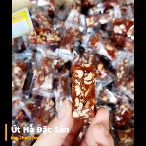 Kẹo Chuối Dẻo Gừng Đậu Phộng Mè Gói 500g - Món Ăn Vặt Quen Thuộc - Út Hà Đặc Sản