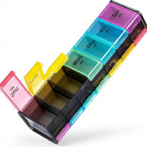 1PCS Weekly Pill Organizer 2 Times a Day Large 7 Day Easy Fill AM PM Pill Box Large Daily Pill Cases Medicine Box