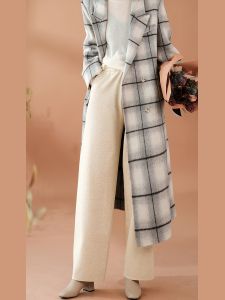 XIAOER | Winter Soft Fluffy Narrow Wide Leg Trousers