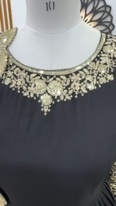 Faux Georgette Black Gown 💫💫💫