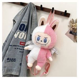 New Bubble Monster Cartoon Doll Backpack Double Shoulder Bag Plush Toy Bag for Youth Daily Use Cartoon Style Vertical Square