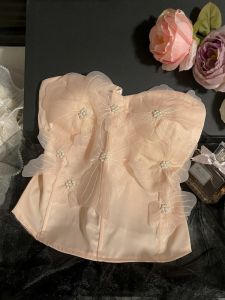 Áo Ngực Ren Hoa Kiểu Pháp Ôm Vừa Vặn Thanh Lịch Cho Nữ Mùa Đông 2025 Phong Cách Mới Áo Ngực Gợi Cảm Hở Lưng Áo Ngắn