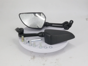 Hollow Long Bracket Motorcycle Rearview Mirror Water‑Drop Shape Shell Universal Side Mirror for Scooter Underbone Motor Bike