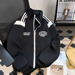 Loose Casual Mens Jacket Vintage Contrast Color Stand Collar Coach Outerwear Autumn Season Youth Popular Long Sleeve Zipper