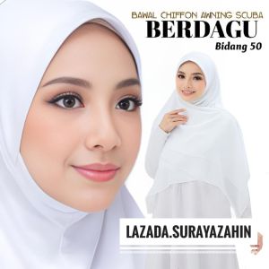 [ Berdagu ] Bidang 50 Tudung Bawal Instant Chiffon Awning Scuba / Bawal Instant Chiffon Awning Scuba