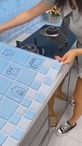 Wallpaper Sticker Dapur / Anti Air / Sticker Dinding Minyak / Dapur Meja Lemari Anti Minyak Air Dan Api Anti Minyak Sticker 60cm*300cm