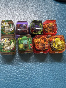 Pokemon Keycaps Pikachu Charmander Bulbasaur Ghost Mew Toy Collectibles Anime Figurines Resin Craft Japanese Design Kids Gifts
