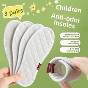 LINGMIAO | Childrens Anti-Odor Absorbent Cotton Linen Insoles 34 Size
