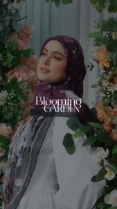 ⭐FAREHA Clearance Bawal Anti Kedut BAK SE Korean Chiffon Bercorak Blooming Garden Series