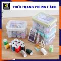 Hộp Kim Chỉ Khâu Đa Năng 3 Tầng 20 chi tiết tiện lợi khâu vá quần áo - Bộ Hộp Kim Chỉ May Vá Đa Năng Gia Đình NHIỀU TẦNG  - Kim Khâu, Chỉ, Kéo, Thước Dây, Đủ Size Màu Mini. 