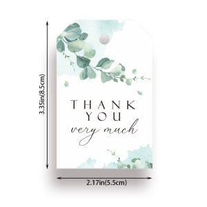 50pcs Floral Thank You Tags Thank You for Celebrating with Us Gift Tag Wedding Party Packaging Hang Tag DIY Greenery Label Card