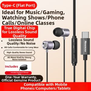 Newman Wired In-Ear Headphones MX660 Stereo Noise Reduction Bass Mobile Phone 310 High Quality Sound Isolation Microphone Type-C