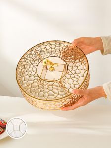 New Year Snack Box Home Living Room Tea Table Nutty Seeds Grid Storage Box High Aesthetic Value Walnut Hazelnut Plate