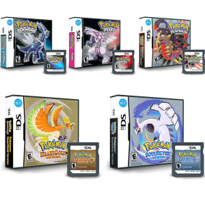 Bandai | Pokemon NDS Game Card Diamond Pearl Soul Silver Heart Gold Platinum US Edition (R4 Card Edition)