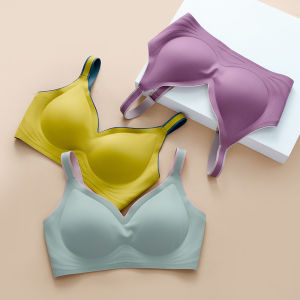 Seamless Latex Intimates Womens Wireless Small Chest Push up Breast Holding Push-up Sports Beauty Back Heat Shaped Young Adult Bra