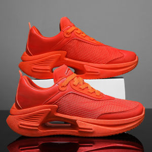 Mens Running Shoes Shock Absorption Sports Breathable Mesh Youth Fashion Casual Shoes Autumn Winter Red Sport Shoes
