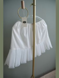 Layered Skirt Base Dress Sweet Korean Style Mid-Length Pleated Gown Extended Hemline Inner Wear Ideal for Spring Season