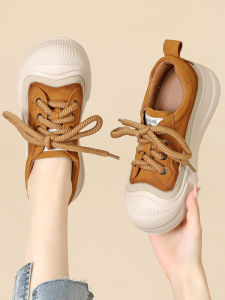 Casual Thick Bottomed Genuine Leather Single Shoes for Women Deep Mouth Slip-On Comfortable Mom Shoes Spring Autumn Fashion