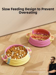 hipidog | Slow Feeding Anti-Spill Pet Bowl Large Mouth