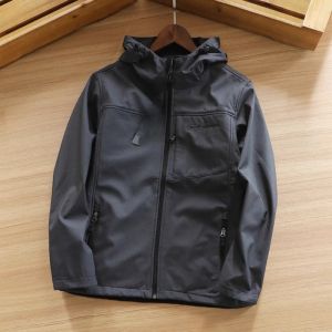 MK Mens Hooded Jacket Coat Fleece Lined Thick Outdoor Windproof Soft Shell Business Casual Long Sleeve Zipper Closure Regular Fit