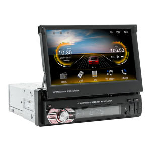 ESSGOO 1DIN MP5 Player Manually Retractable And Foldable Screen 7 Inch Screen With BT/USB/AUX/CarPlay & Android Auto