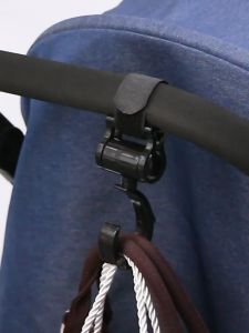 Baby Stroller Hook Clips 360° Rotatable Multi-Functional Mommy Bag Hooks Plastic Infant Stroller Accessories