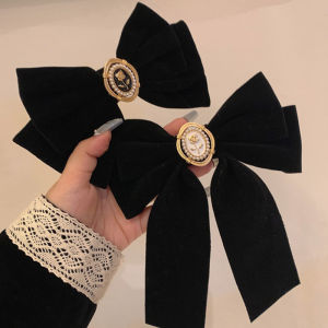 กิ๊บติดผมเด็กผู้หญิงโบว์เน็ต - น้ำเกลือ กำมะหยี่กุหลาบ แฟชั่น