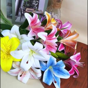 Bunga Lily Tangkai Jumbo Artificial & Hiasan Buket Tanaman Dekorasi