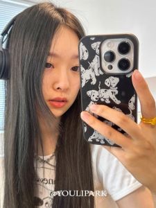 เคสโทรศัพท์ Acrylic ป้องกันการตกหล่น ลายสุนัขน่ารัก สำหรับ iPhone 16 pro Apple 15 pro Max 14 13 12 pro 11 XR ลายสุนัขน่ารัก