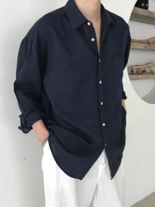 American Cotton and Linen Shirt Mens Fancy Loose Long Sleeves Casual Easiest for Match Work Clothes Shirt Outdoor Sports Sun Protection Shirt