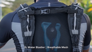 LIXADA Foldable Cycling Backpack Lightweight Outdoor Sports Bike Riding Hydration Pack Backpack with Light Blue Hydration Bladder.