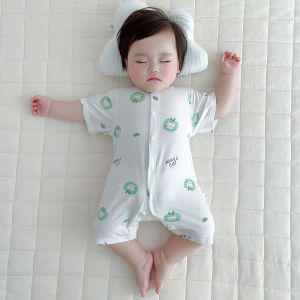 Clothes for Babies Summer Thin Modal Boneless Single-Breasted Short Sleeve Baby Boy and Girl Rompers Infant Rompers