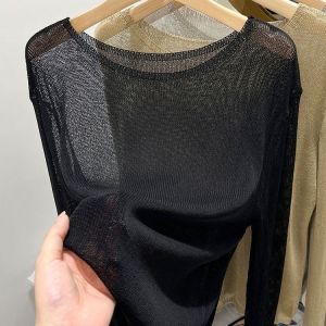 เสื้อยืดผ้าไหมน้ำแข็ง ทรงหลวม ป้องกันแสงแดด สำหรับผู้ชายและผู้หญิง ฤดูร้อน 2025 ใหม่ ขนาดใหญ่ เสื้อเชิ้ตแฟชั่น INS