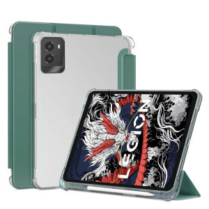 Polka Transparent Silicone Case for Lenovo Y700 Series 8.8 Inch Tablet with Pen Slot Three Fold Protective Cover Anti-Fall