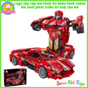 Đồ chơi lắp ráp mô hình xe biến hình robot di chuyển được - Đồ chơi phát triển sự sáng tạo cho bé