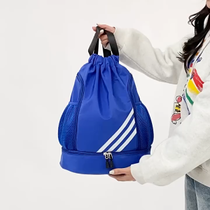 (COD)กระเป๋าหูรูด กระเป๋ากีฬา กันน้ำ ความจุขนาดใหญ่ ขนาด 43*15*34ซม. กระเป๋าผูกเชือกหูรูด แบบสะพายหลัง สำหรับเล่นกีฬา