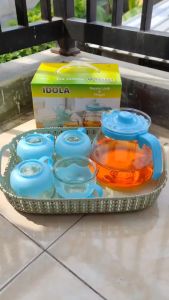 TEA POT KACA SET 5IN1 / TEAPOT / GELAS TEH KACA