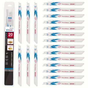 20PCS 9-Inch (225mm) Reciprocating Saw Blades Special for Pallet Repair Bi-Metal Sawzall Blades Set for Nail Embedded Wood