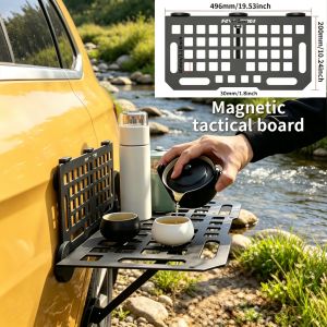 Portable Magnetic Fold‑Out Car Side Table Metal Tray SUV Off‑Road Camping Picnic Overlanding Outdoor Car Accessory Gear