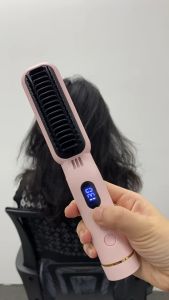 Wireless Hair Comb Multifunctional Straight Hair Straightener Ceramic Smoothing Fast Heated Curling Straighten Dual-purpose Travel Portable