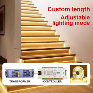 Stair Waterfall step lamp controller Indoor Staircase Step Lights Inductive switch 24V Recessed Buried Wall Lamp for Villa stair steps