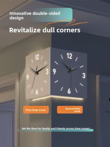 ARTPIONEER | Double Sided Corner Creative Wall Clock Light Easy Installation